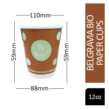 12oz Belgravia Biodegradable Double Walled Cups (25's)