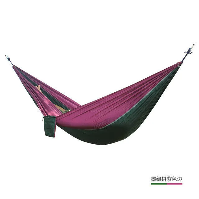 24 Color 2 People Portable Parachute Hammock Camping Survival Garden Flyknit Hunting Leisure Hamac Travel Double Person Hamak