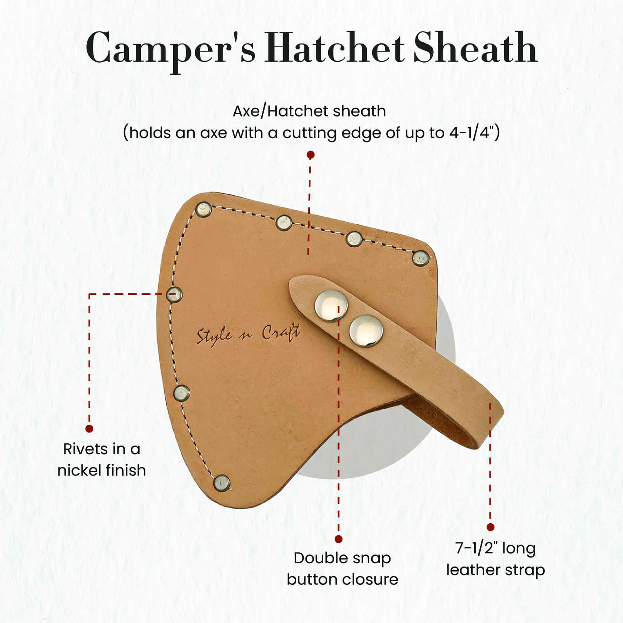 94027 - Camper's Hatchet Sheath in Heavy Top Grain Leather