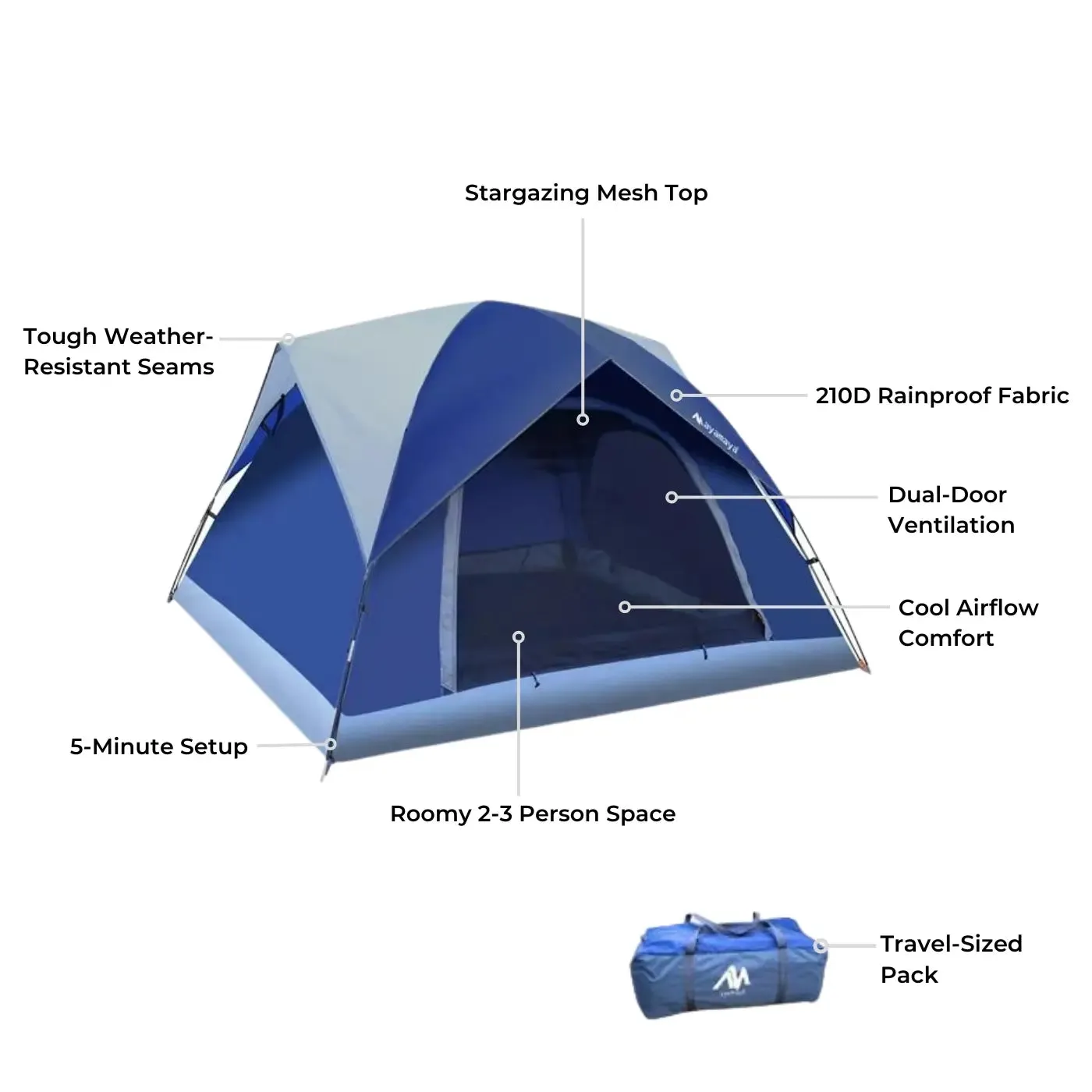 Azure Sky Camping Tent 2-3P