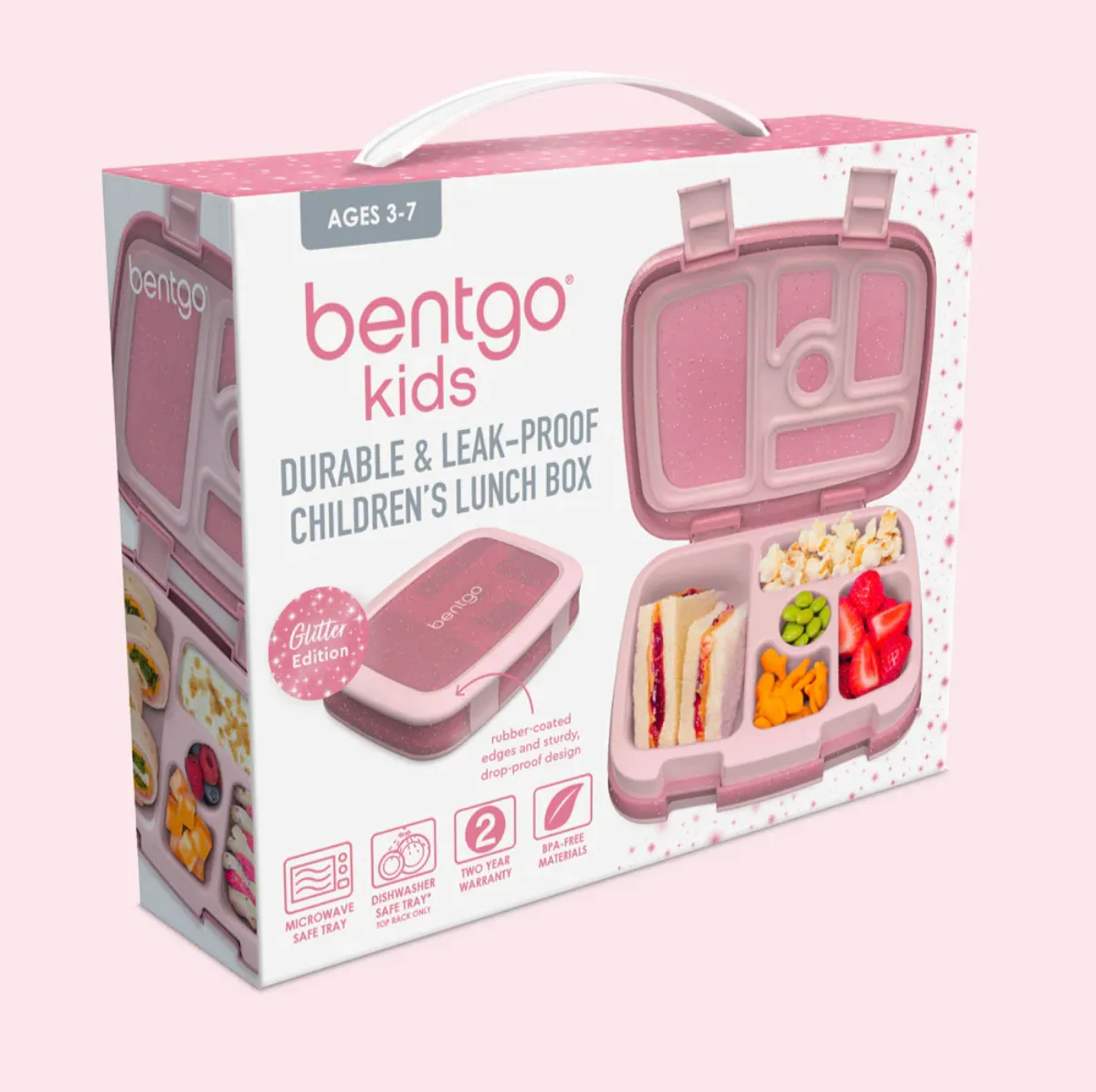 Bentgo Kids Lunch Box - Glitter - Petal Pink