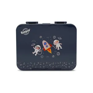 Bonjour Tiff Box Uni Clip Bento Lunch Box, 6/4 Compartments (Blue Spaceman)