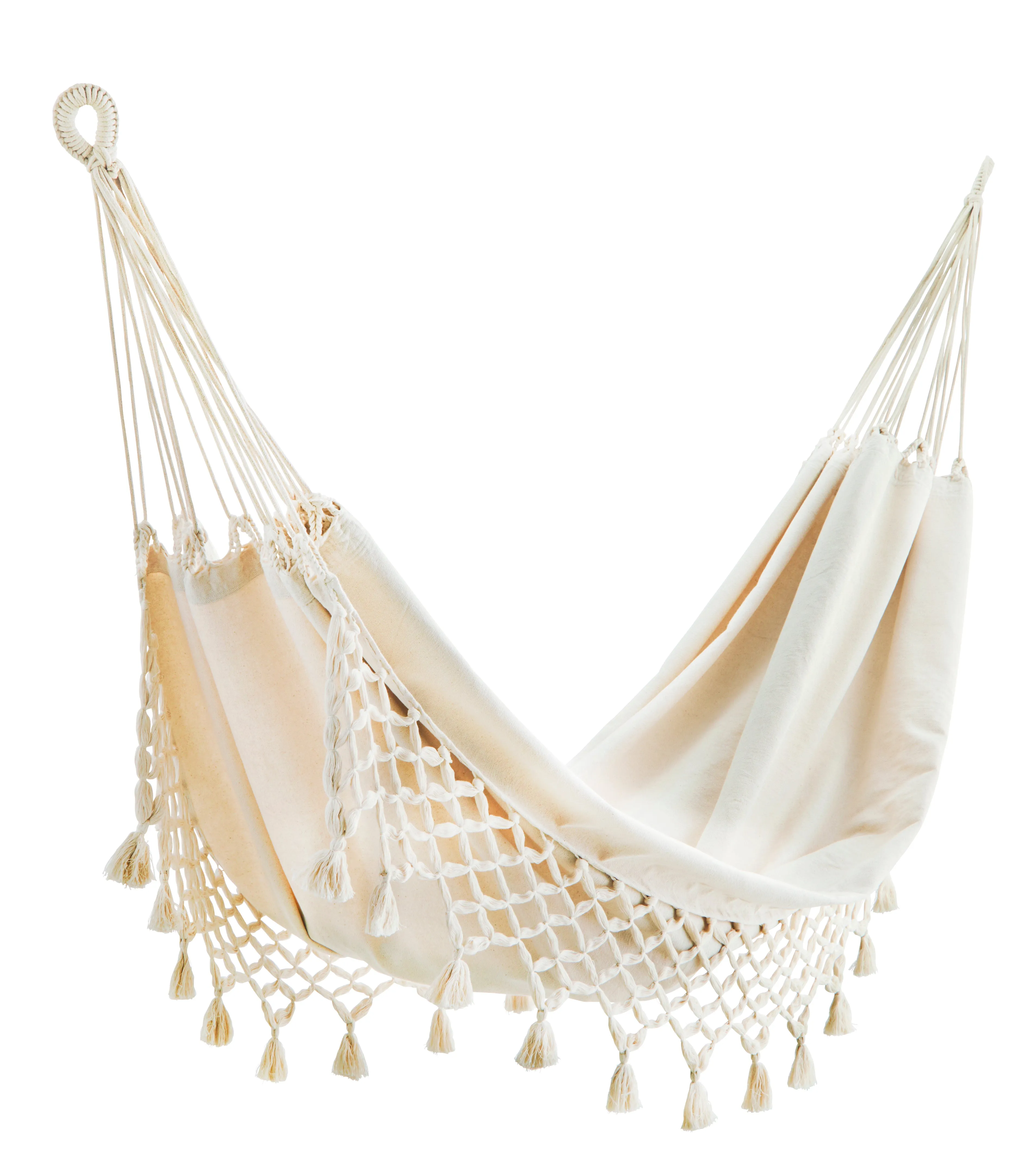 Cotton Hammock with Fringes - Olive or Ecru