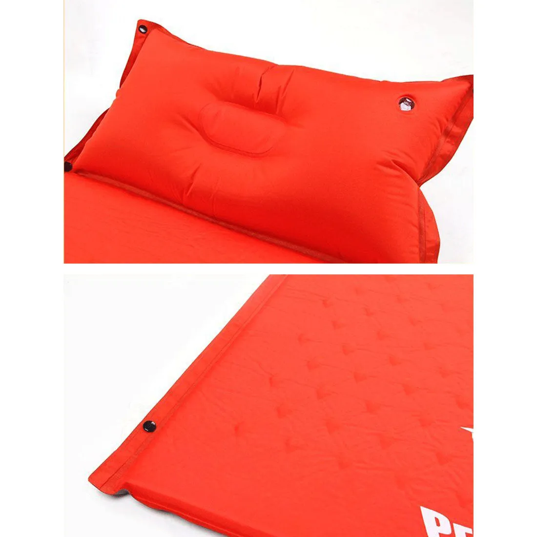 Double Air Bed Self Inflating Mattress Sleeping Mat Camping Camp Hiking Joinable - red