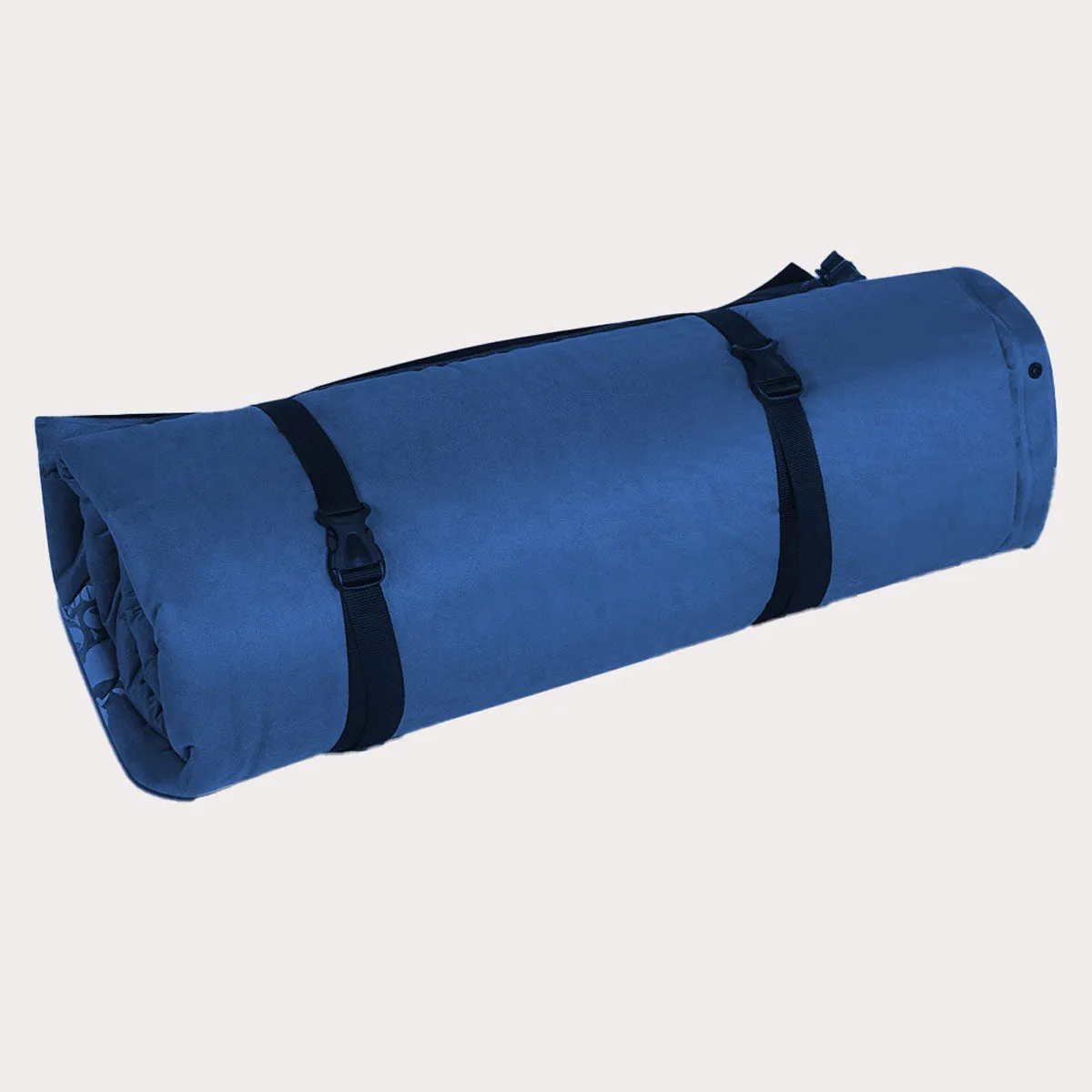 Double Self inflating Suede Mattress Mat Sleeping Pad Air Bed Camping Hiking - blue