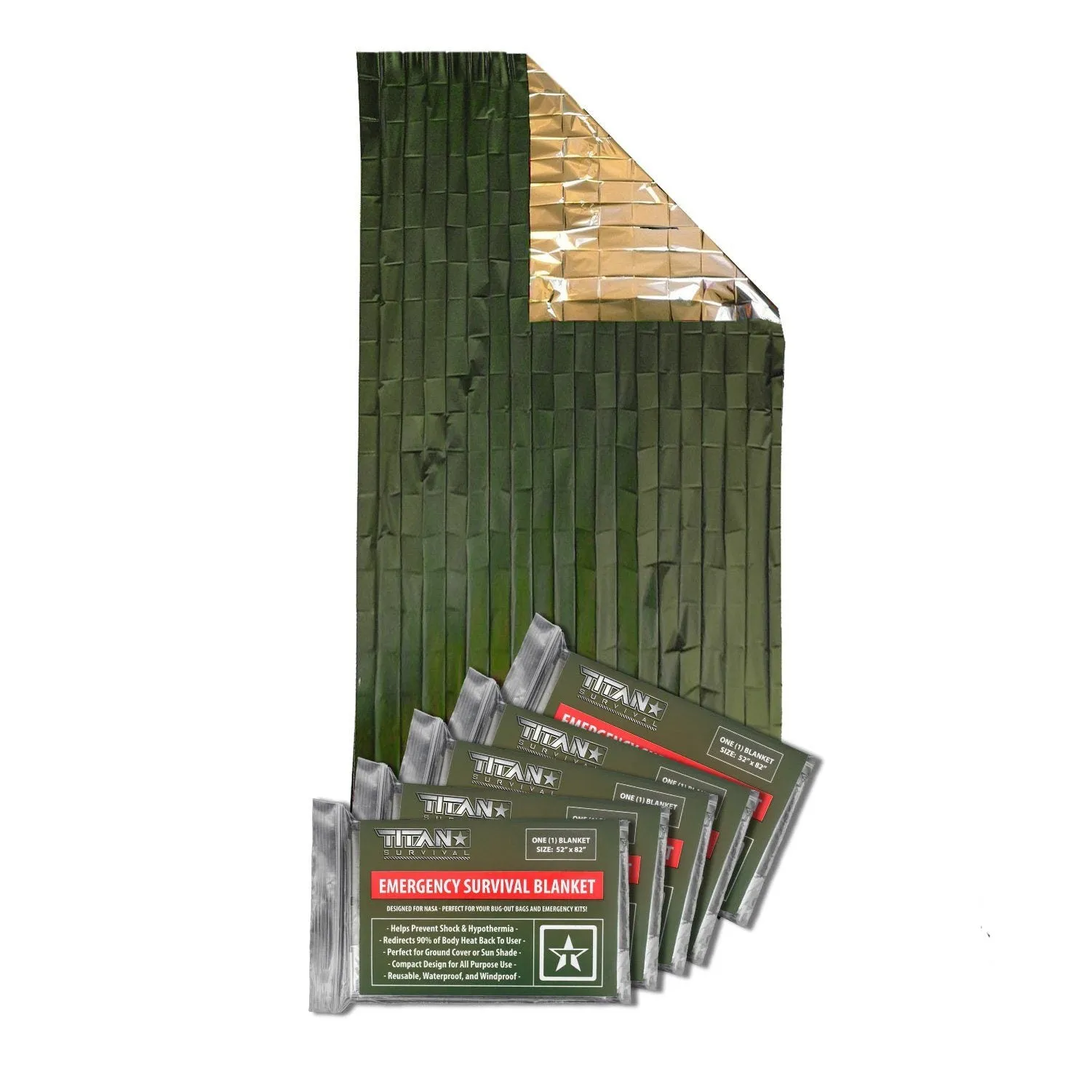 Emergency Survival Blankets, 5-Pack