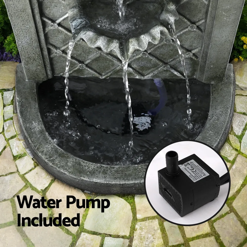 Gardeon Solar Fountain Water Feature Wall Mount Garden Fountains 80CM Grey