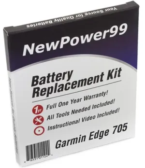 Garmin Edge 705 Battery Replacement Kit with Tools, Video Instructions and Extended Life Battery