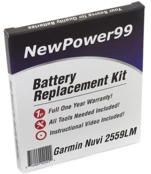 Garmin Nuvi 2559LM Battery Replacement Kit with Tools, Video Instructions and Extended Life Battery