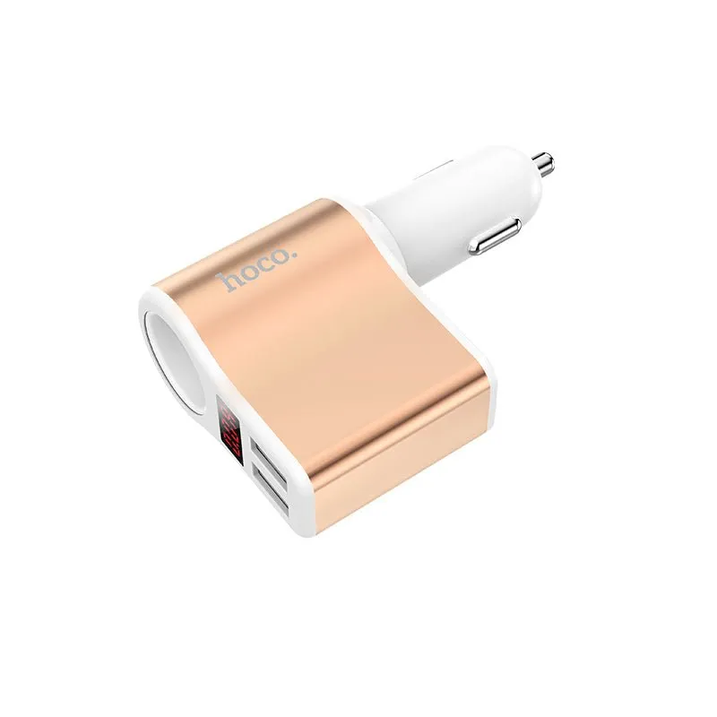 Hoco Z10 2 Ports Car Charger - Pink