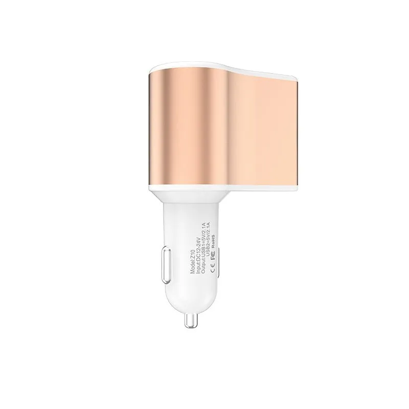 Hoco Z10 2 Ports Car Charger - Pink