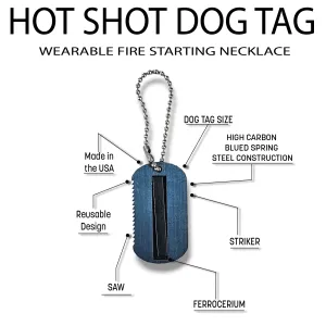 Hot Shot Dog Tag: Bushcraft Fire Necklace