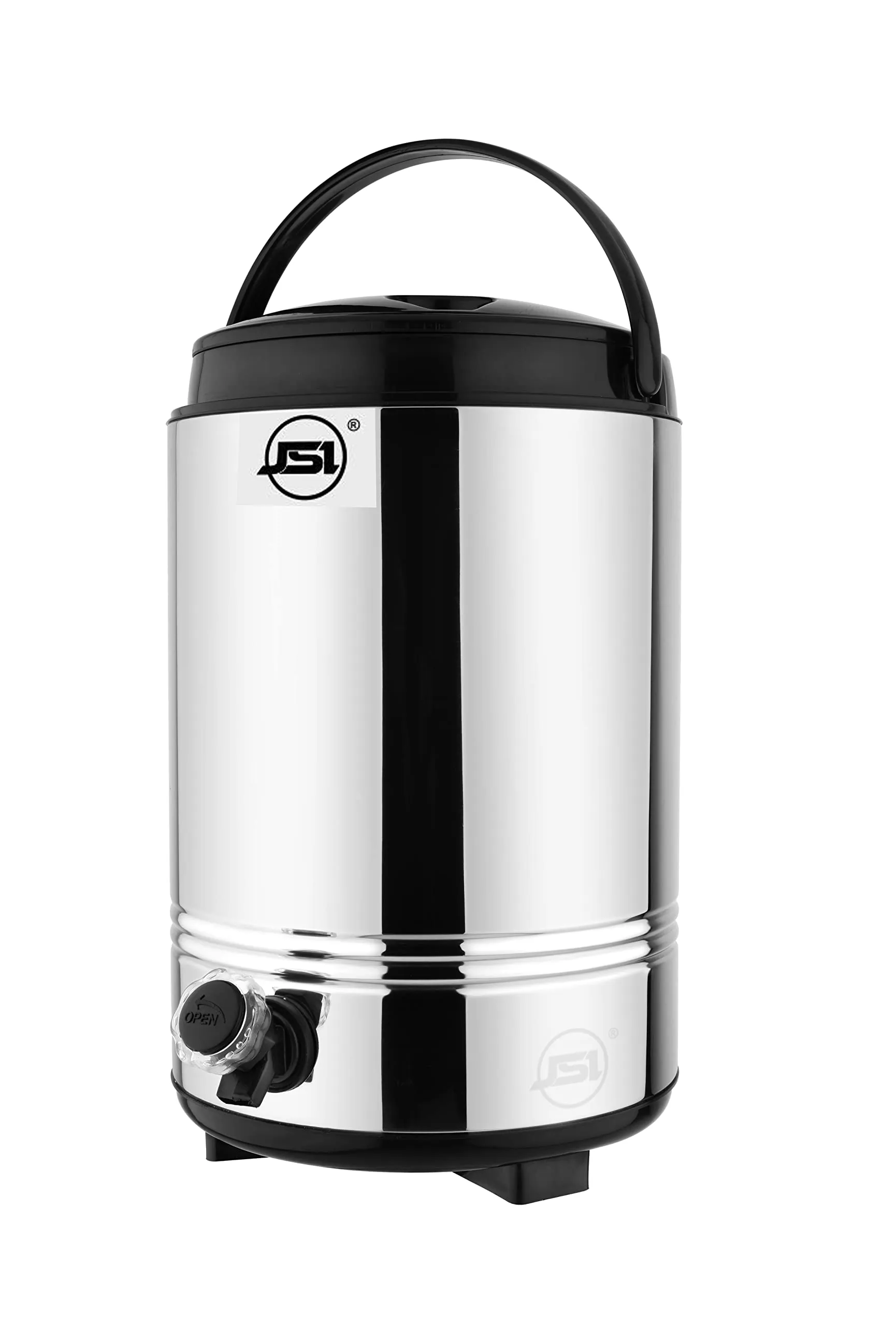 JSI Hot & Cold PUF Insulatred Water Bottled Jug with 10 Liters of Water Storage Capacity I Food Safe Stainless Steel Inside & Outside I Leak-Proof Tap I Bpa Free I Rust Free I Keeps Beverages Fresh