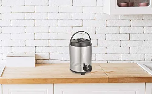 JSI® Stainless Steel Water Jug with Stylish Easy to Carry Handle I 5 Liters of Storage I Thermally Insulated Water Container with Tap