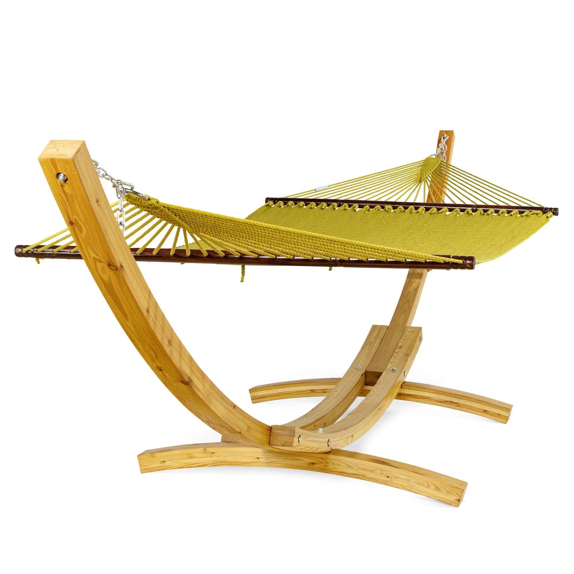 Jumbo Caribbean Hammock Olive and Wood Arc Hammock Stand