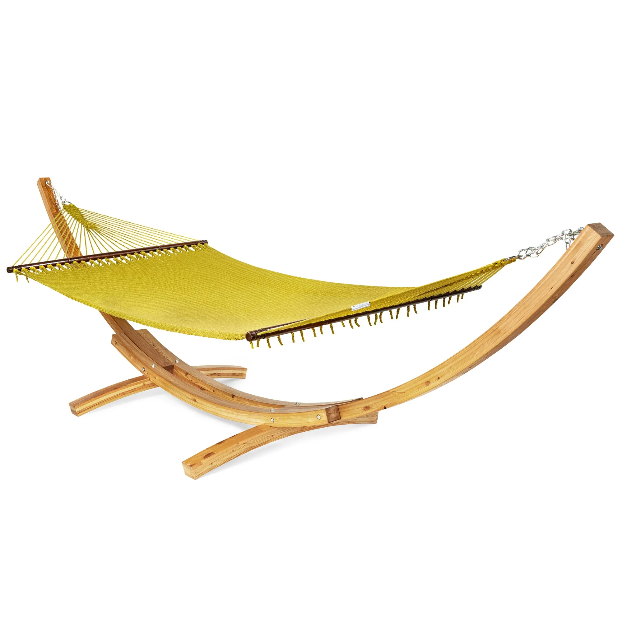 Jumbo Caribbean Hammock Olive and Wood Arc Hammock Stand