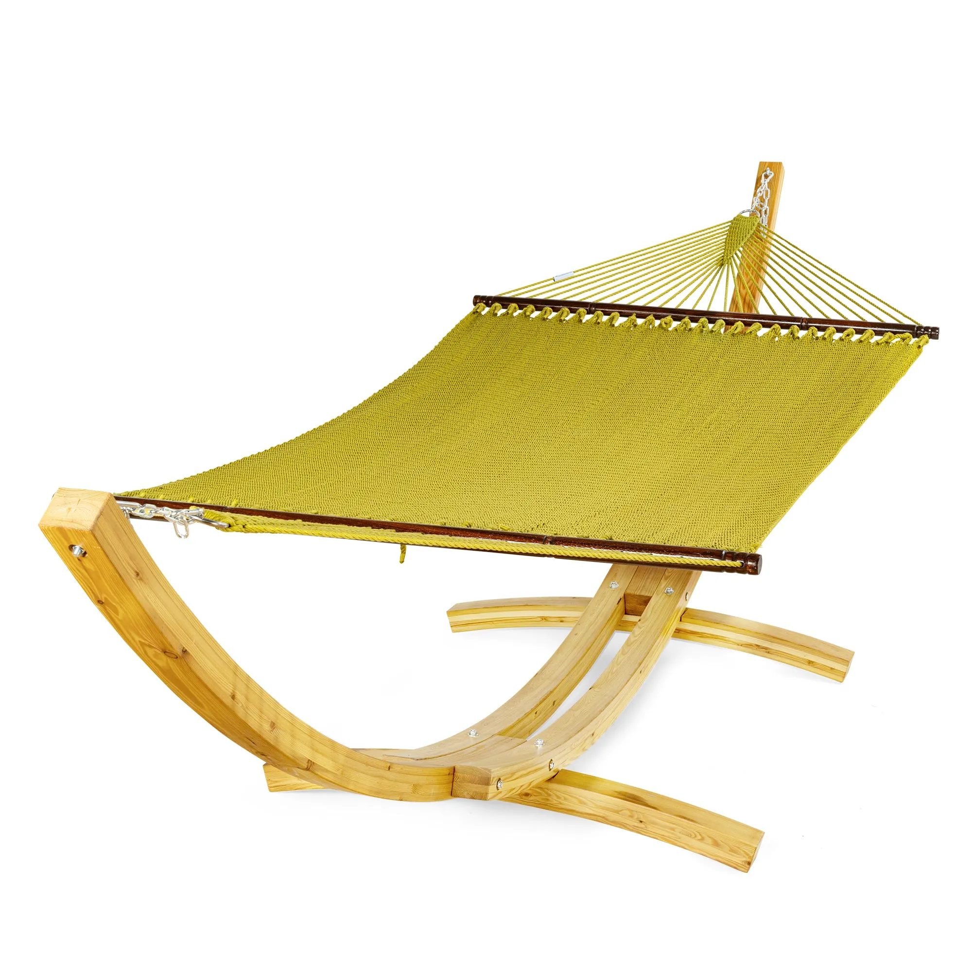 Jumbo Caribbean Hammock Olive and Wood Arc Hammock Stand