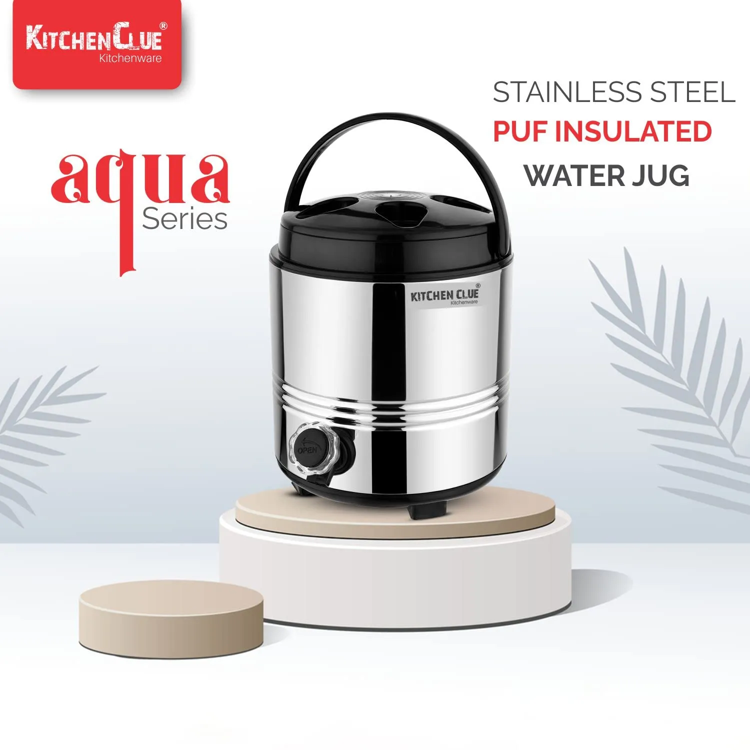 KITCHEN CLUE Stainless Steel Water Jug for Office 5 Liter, 100% Food-Grade Quality Steel Water Jug for Summer Season I Ideal for Travelling, Picnic, Home Kitchen - Attractive & Stylish Design