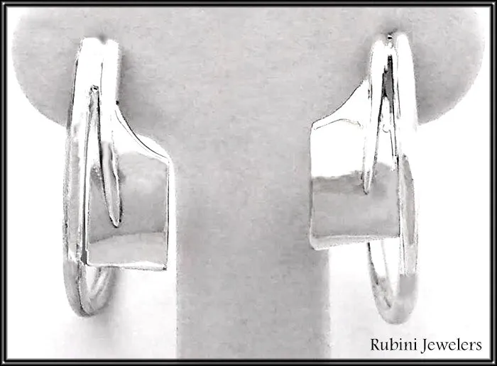 Large Rowing Hatchet Oar 34mm Hoop Earrings by Rubini Jewelers.