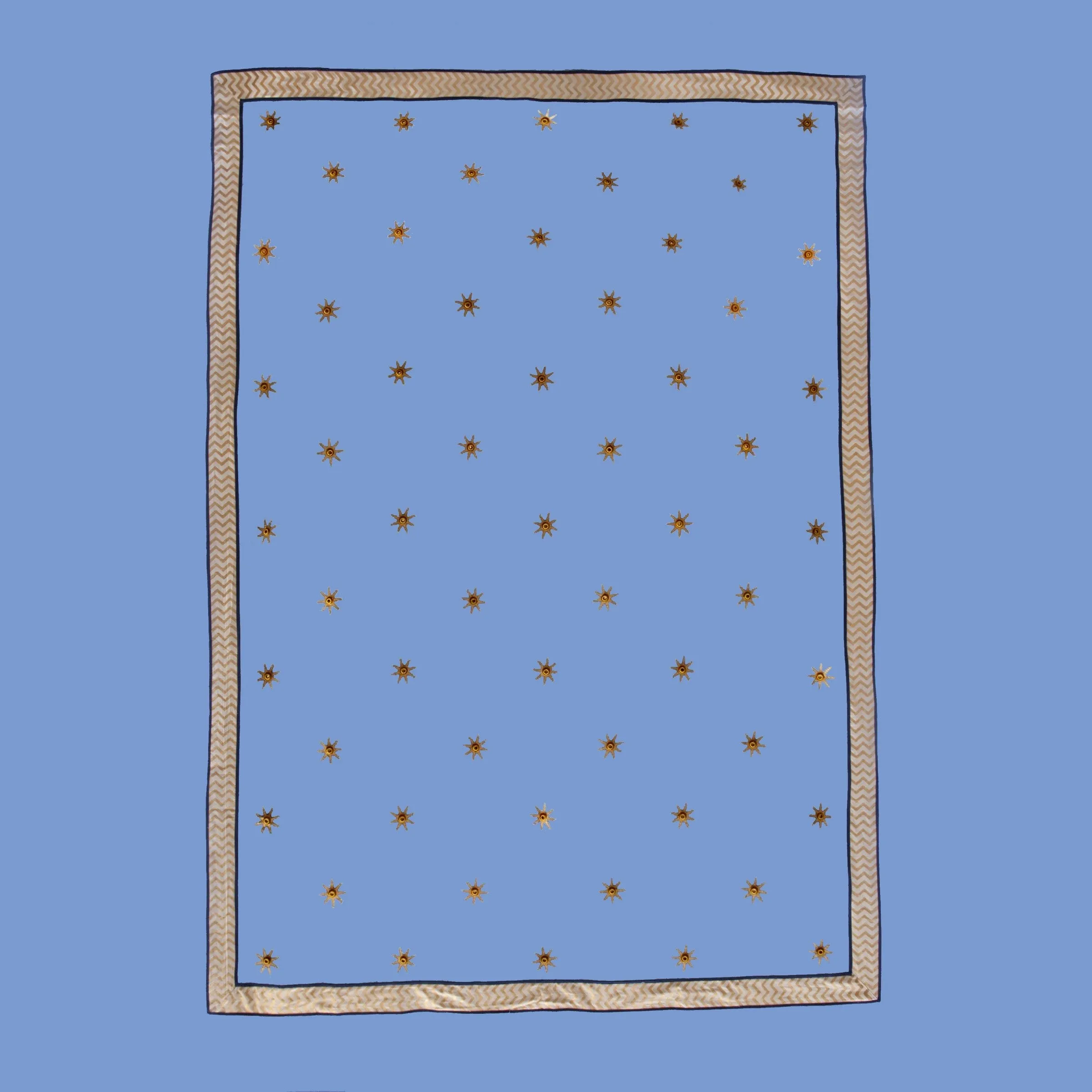 Lily Pond Walls - Gold Star - Celeste Blue