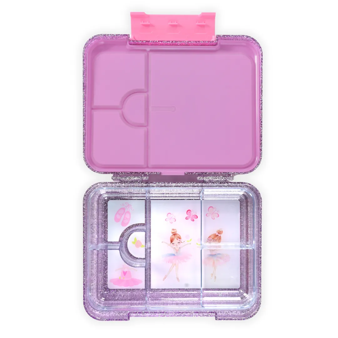 Mum Made Yum Large Bento Lunch Box - Purple Sparkle Ballerina