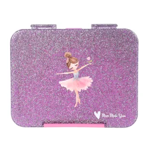 Mum Made Yum Large Bento Lunch Box - Purple Sparkle Ballerina