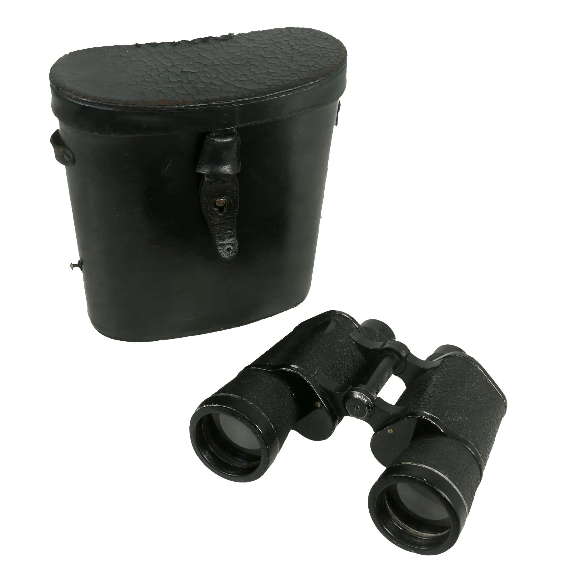 Original German WWII Kriegsmarine D.F. 7x50 Doppelfernrohr Binoculars by Sybs in Carry Case