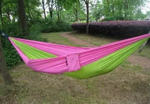 Portable Nylon Parachute Double Hammock Garden Outdoor Camping Travel Furniture Survival Hammock Swing Sleeping Bed For 2 Person