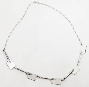 Rowing Necklace of Linked Medium Oar Blades and Chain