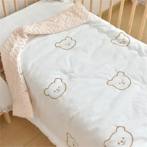 SINOTAO  -   Baby Unisex Baby Plush Mink Blanket Winter Newborn Thermal Soft Fleece Swaddle Wrap Bedding Set Cotton Quilt