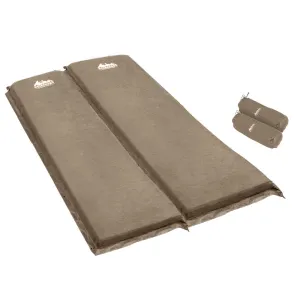 Weisshorn Self Inflating Mattress Camping Sleeping Mat Air Bed Pad Double Coffee 10CM Thick