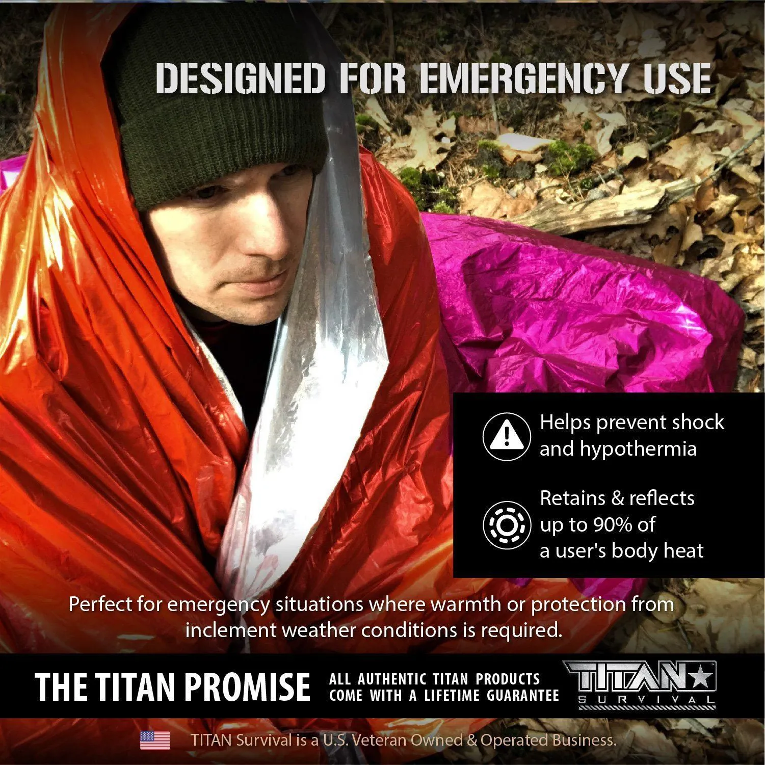 XL Emergency Survival Blankets, 5-Pack